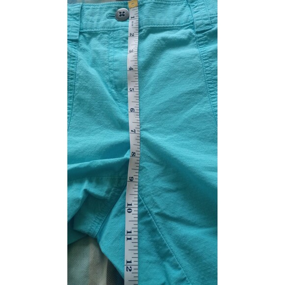 Chico's Shorts Bermuda Cargo Shorts Ripstop Turquoise Blue Sz 0 Short (4 Short) - Picture 3 of 6
